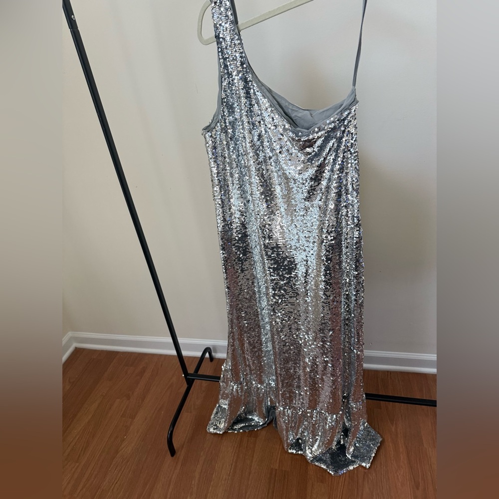 NWT Anthropologie Maeve One-Shoulder Sequin Dress - Picture 7 of 11